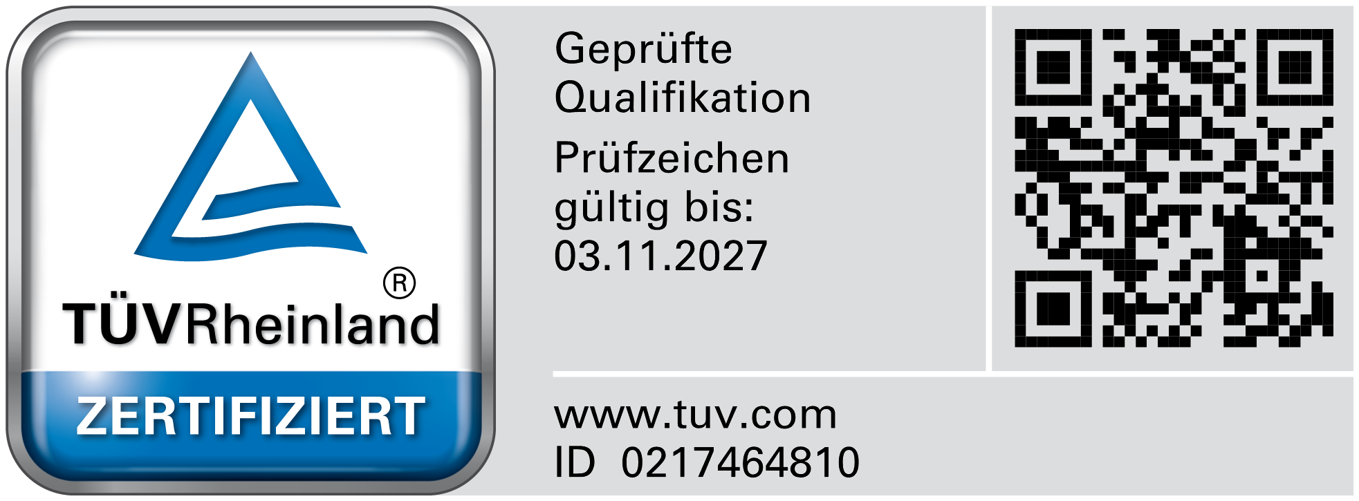 TÜV Zertifikat
